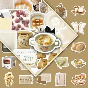 Coffee Themed Sticker, 100pcs DIY Decorative Sticker, Scrapbooking & Stamping Supplies for Journal Making, Gift Wrapping, Greeting Card, Sticker Packs