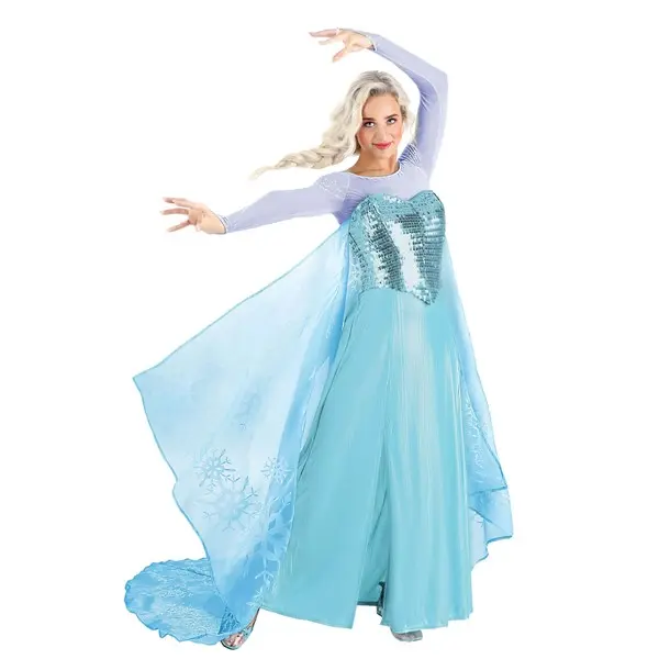 white christmas dresses Lulu Bebe Girls Dana Dress - Embroidered Elsa Frozen Characters main image 1