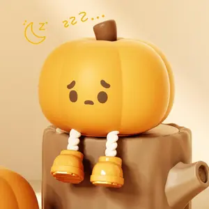 Pumpkin Night Light for Kids - 3 Adjustable Brightness Modes, Food-Grade Silicone (BPA-Free), 3000K Warm LED (Anti-Blue Light), 30-Minute Timer, Type-C Rechargeable, Cute Decor & Gift