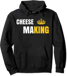 Cheese Making King Crown Farming Funny Cheese Maker Joke Pullover Hoodie - Sarahreb Shop 75B09DGTW5FJ