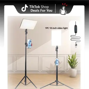 LED Video Light with 57'' Tripod Stand, 2500-7500K Dimmable Photography Studio Lighting for Video Film Recording/Collection Portrait/Live Game Streaming/YouTube Podcast#lamparas de luz led#New Years