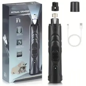 Pet Electric Nail Grinder, 1 Box Pet Nail Trimmer with LED Light, 2-Speed Ultra-silent Pet Nail Clipper Set, Professional Pet Grooming Tool, Christmas Gift