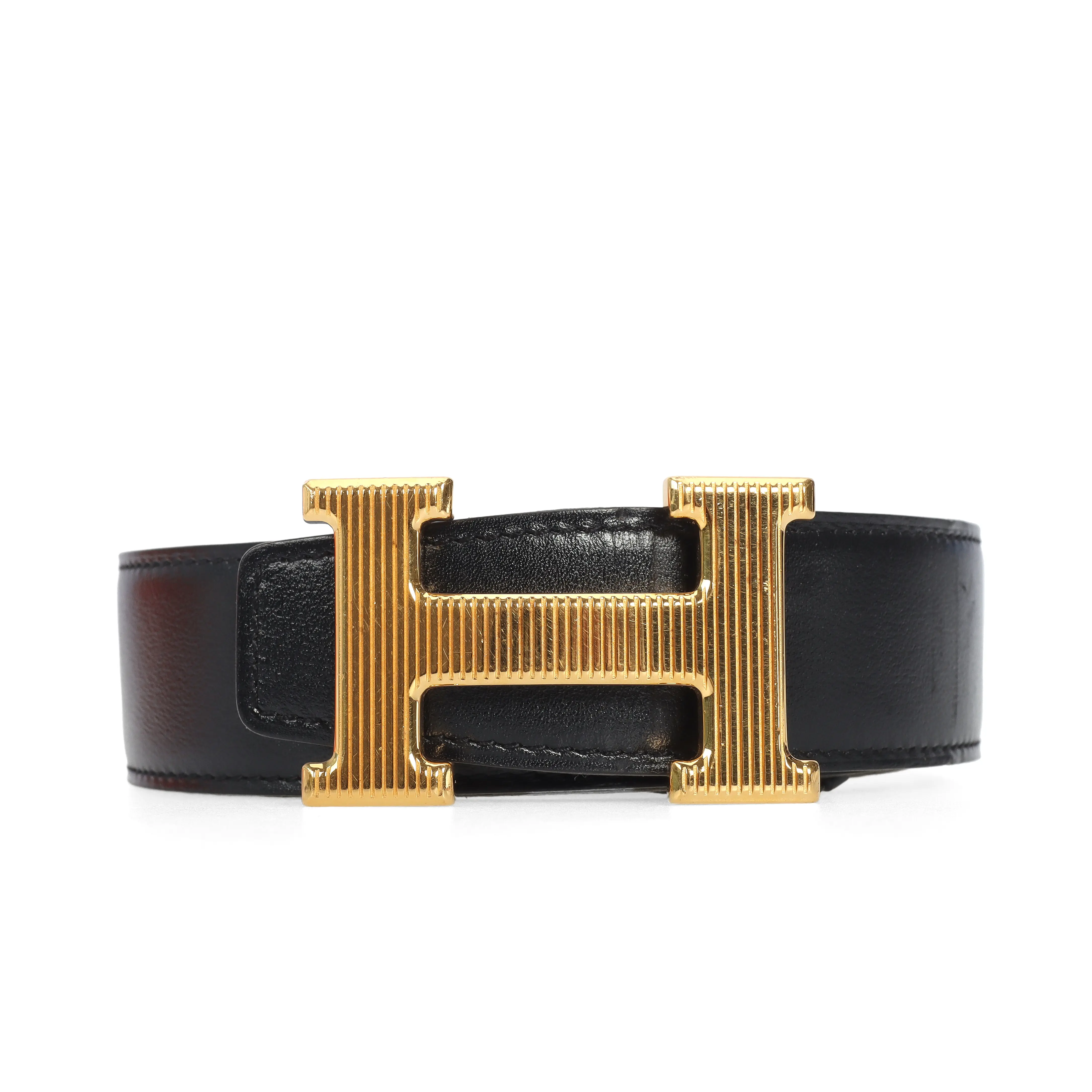 Pre-owned Hermès Constance H Size 85 Black Calfskin Belt 76526823
