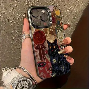 High-quality holographic phone case with a Black Cat 'Third Eye' design, perfect as a holiday or birthday gift. Compatible with iPhone 17, 16, 15, 14, 13, 12, 11, XS, XS Max, XR, 16E, 7P, and 8P. A great gift for friends, family, or yourself.