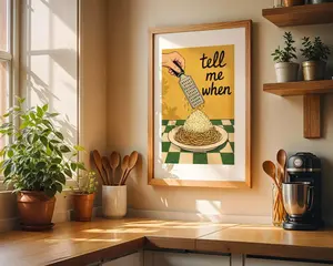 [Sale off up to 40%]-[FREE-SHIP] Cheesy pasta lovers art print, food inspired kitchen art, unique home decor