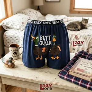 Funny Animal Boxer Shorts for Men - Humorous Novelty Underwear Gag Gifts Comfortable Cotton Lounge Sleepwear Casual Wear with Cute Print Design Perfect for Parties and Daily Use
