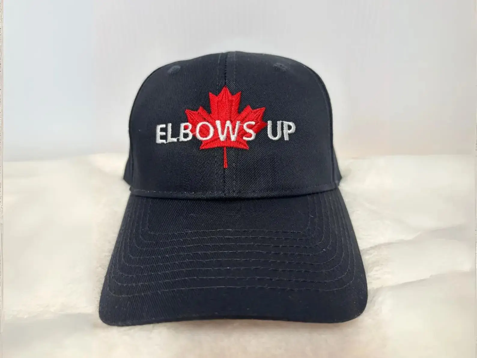 Elbows Up Twill Hat – Embroidered Canada Hat with Maple Leaf, Canadian Statement Hat, Political Statement Hat, Gift for Canadians