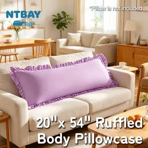 NTBAY 20"x 54" Ruffled Body Pillowcase, Suitable for Bedroom and living Room, Brushed Microfiber with Envelope Closure, Elegant and StylishSoft and Skin-Friendly,
