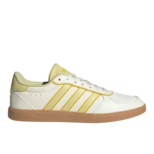 adidas Womens Breaknet Sleek Lace Up Sneakers Shoes Casual - Off White, Yellow