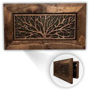 Birds in a Tree Wooden Wall Art Hidden Safe with Magnetic Lock & Custom Foam Insert Decorative Hanging Panel with Mounting Hardware Secure Storage Solution for Room Ornaments Hangable Design