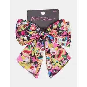 Betsey Johnson OVERSIZED BOW CLIP BLACK MULTI