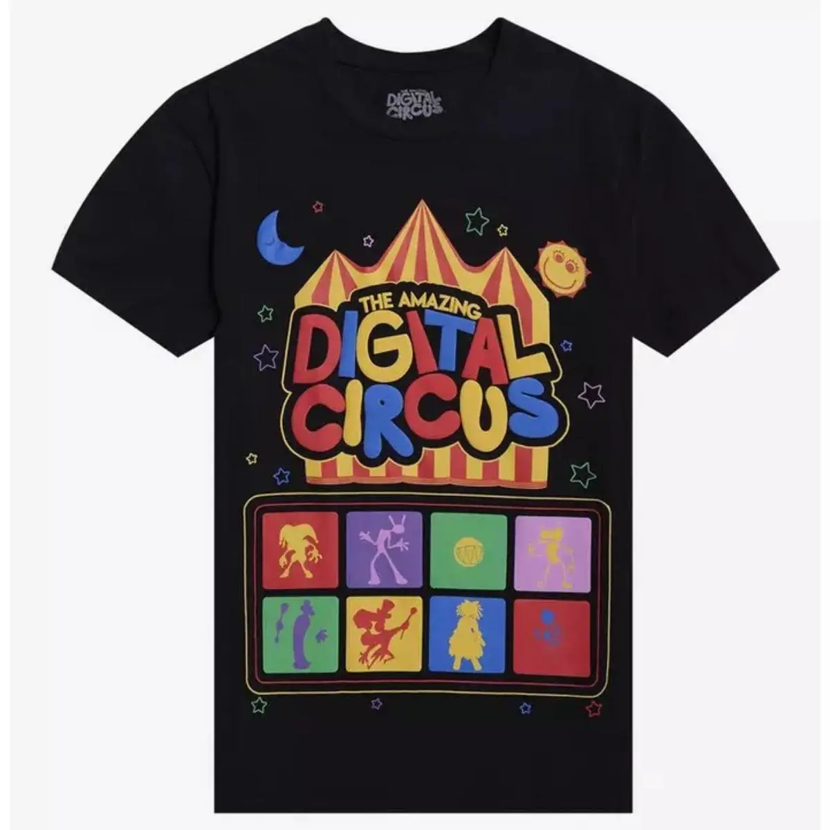 Men's Round Neck Graphic Short-Sleeve Cotton T-Shirt - Unisex The Digital Circus Puff Print, Breathable Sweat-Absorbent Casual T-Shirt, Comfortable Fashion Top