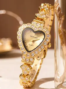 Women’s Analog Quartz Watch, Rose Gold Diamond Strap, Fashion Casual Alloy Case, Perfect Gift for Girlfriend Birthday