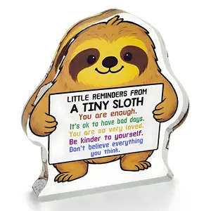 Sloth Design Acrylic Ornament, Cute Sloth Desktop Ornament, Creative Desk Decoration, Funny Gift for Daughter, Son, Friend, Colleague