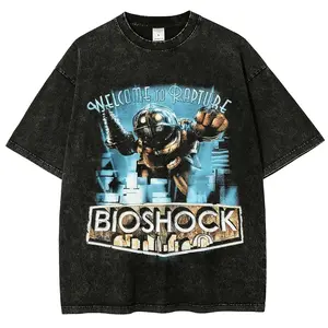 Bioshock Unisex Fit Washed T-Shirt 8,fathersdaygift