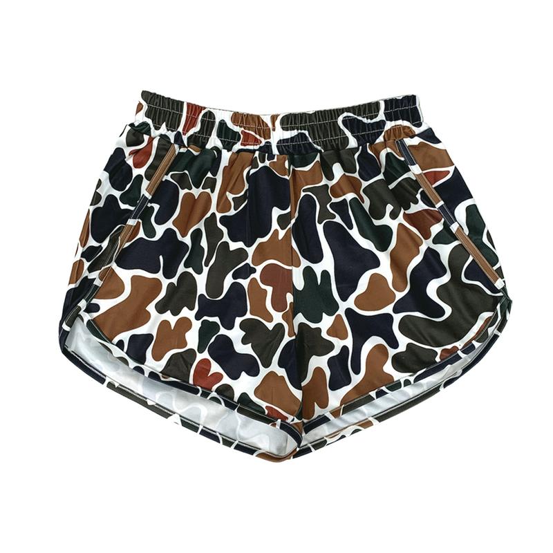 Women's Camo Micro Booty Shorts Cross Strap High Stretch Gym Casual Daily Wear 100% Polyester Slight Stretch Machine Washable