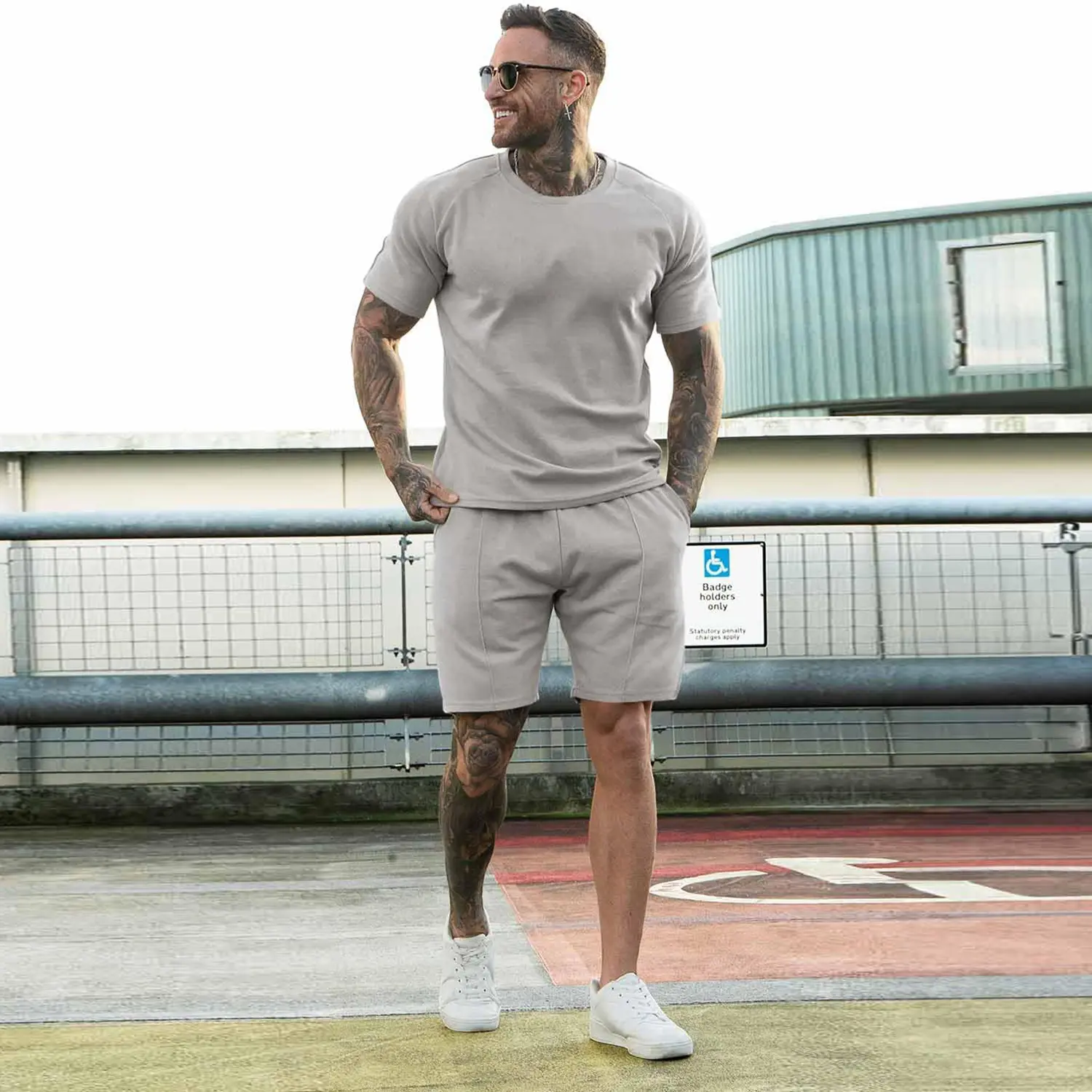 GINGTTO Mens Short Sets 2 Piece Outfits Fashion Summer Tracksuits Casual Set Fathersdaygift
