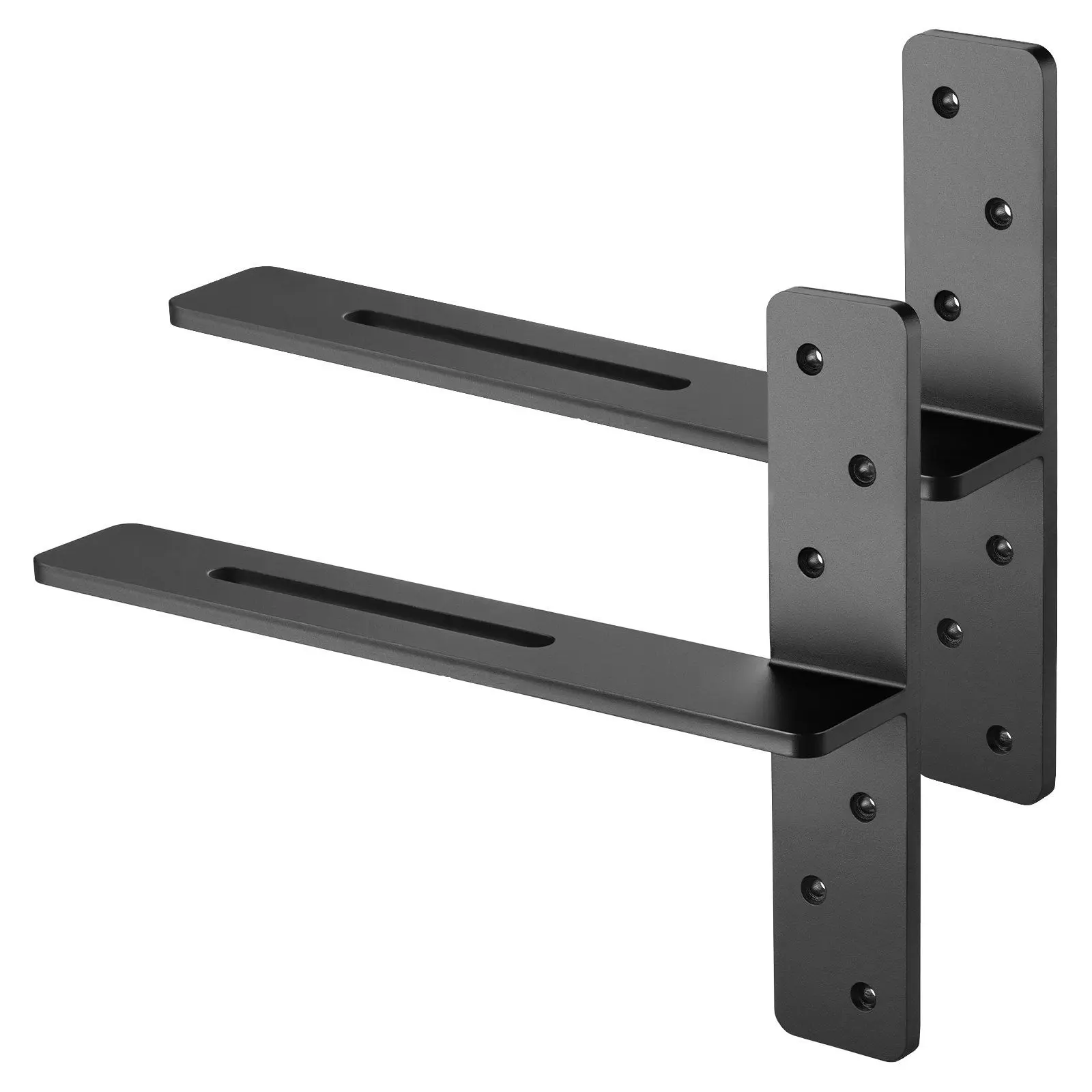 VEVOR 2 Pcs T-Shaped Steel Floating Shelf Brackets, 16 in/406.4 mm Heavy Duty, Reinforced Welding, Rust Resistant for Floating Shelves Installation