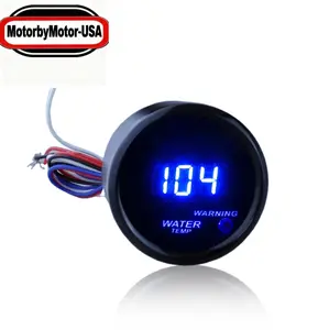 2" 52mm Black Digital LED Car Water Temp Gauge, Smoked Lens, High Precision Durable Aluminum, 12V 0.3A 12v Operation, Blue °F Display, Easy-Viewing Dashboard Lights for Cars