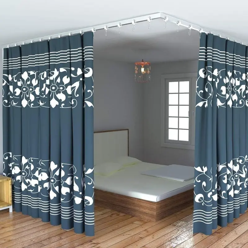 Ceiling Curtain Track Bendable Mount Rail Bunk Bed Bay Window Room Divider 3m/9.8ft curtain track Home Decor Interior Decoration Accessories
