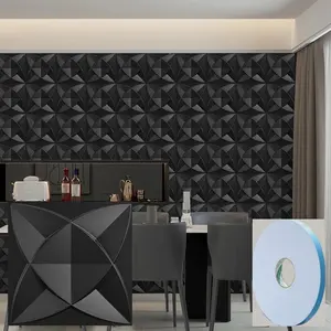 Aadesh 3D Wall Panel (Includes One Roll of Mounting Tape), Interior Wall Decor, Diagonal Diamond Diamond Textured Pattern for Living Room, Lobby, Bedroom, Hotel, Office, Game Room, TV Backsplash, 11.8 x 11.8 Inches (Approx. 30 x 30 cm)