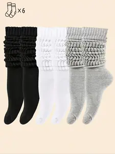 Women's Classic Socks Set, Casual Long Tube Design, Perfect for Daily Wear & Stylish Everyday