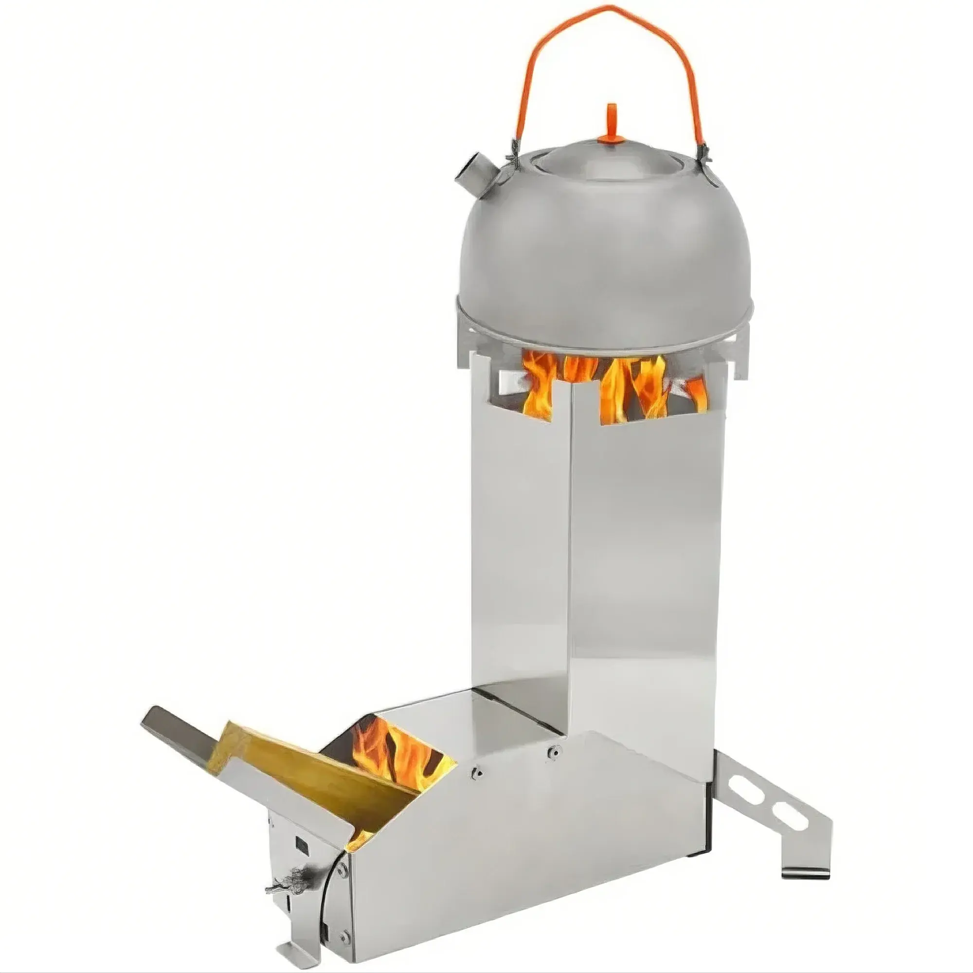 GEERTOP Camping Rocket Stove - Stainless Steel Portable Foldable Backpack Wood Stove for Outdoor Cooking fire  pit Lightweight Foldable