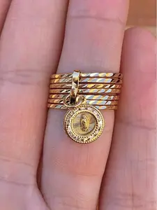 Virgen de Guadalupe Ring 14K Gold Plated for Womens Gifts Virgin Mary Charm for Her Anniversary Birthday for Everyday Wear