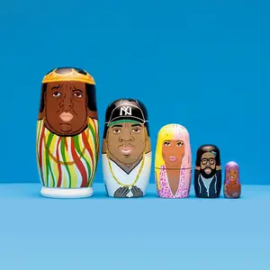 East Coast Rappers Wooden Nesting Doll Sets: Russian Matryoshka Play Set