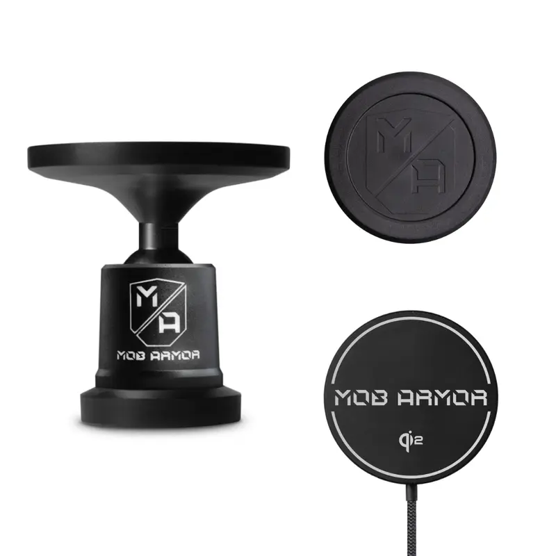 MOB ARMOR Mobnetic Maxx.MS MagSafe Ultimate Magnetic Phone Mount & Charge Kit, Durable Electronic Charger for Smartphones, Magnetic Travel Charger