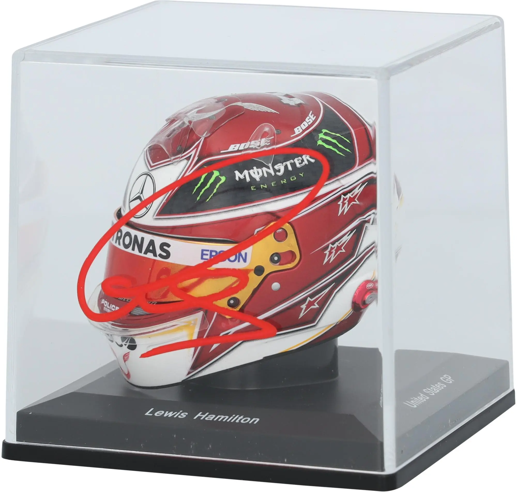 Lewis Hamilton Mercedes-AMG Petronas F1 Team Autographed F1 Red 19 Champs US Mini Helmet - Fanatics Authentic Certified