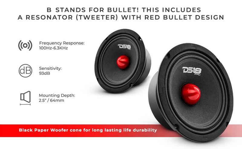 6.5" Mid-Range Loudspeaker with Bullet 480 Watts 8-Ohm