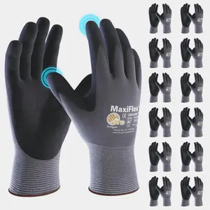 MaxiFlex 12 Pares Guantes de Construcción Heavy-Duty MaxiFlex Micro-Foam Nitrile Work Gloves for Construction Gear and Safety
