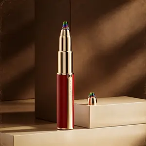 Electric Eyebrow & Nose Hair Trimmer, Sleek Lipstick-Style Design, Low-Noise, Safe Blade, Replaceable Heads, Gentle & Skin-Friendly