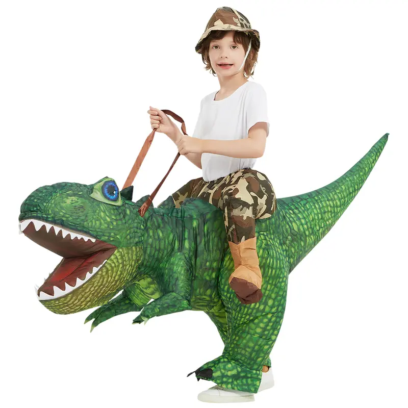 GOOSH Menswear Inflatable Dinosaur Mascot Costume Set - Personalized Wearable Riding Diplodocus Airwear, Halloween Themed Party Outfit for Men’s Special Occasions, Costume Use Cosplay Attire