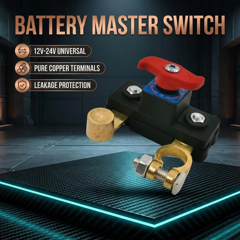 Battery Disconnect Switch - 12V/24V Pure Copper Manual Rotary Switch with High Conductivity, Efficient Power Control, Reliable Cut-Off, Smart Disconnect for Car, RV (Ideal for RV Owners)