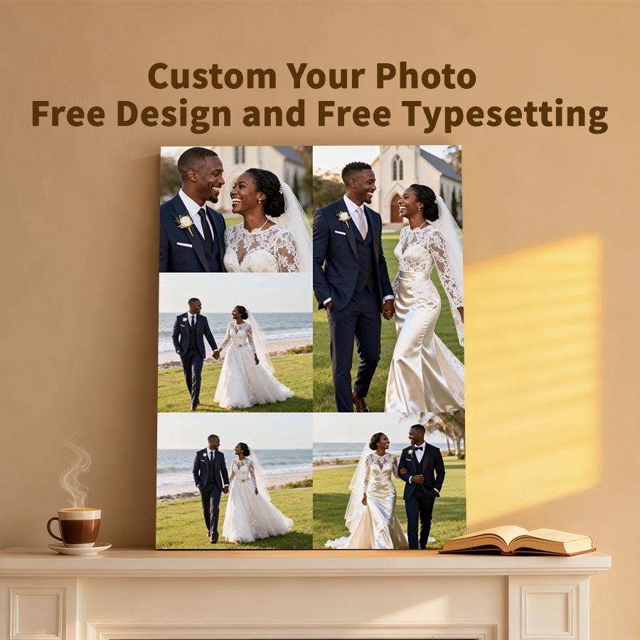 Custom Photo Canvas Painting Frame - Creative Wall Art | Digital Printed Photos on Canvas | Make Wedding Moments Last in Beautiful Framed Art | Perfect for Bedroom, Gifts for Newlyweds | Fade-Resistant - Romantic Keepsake!