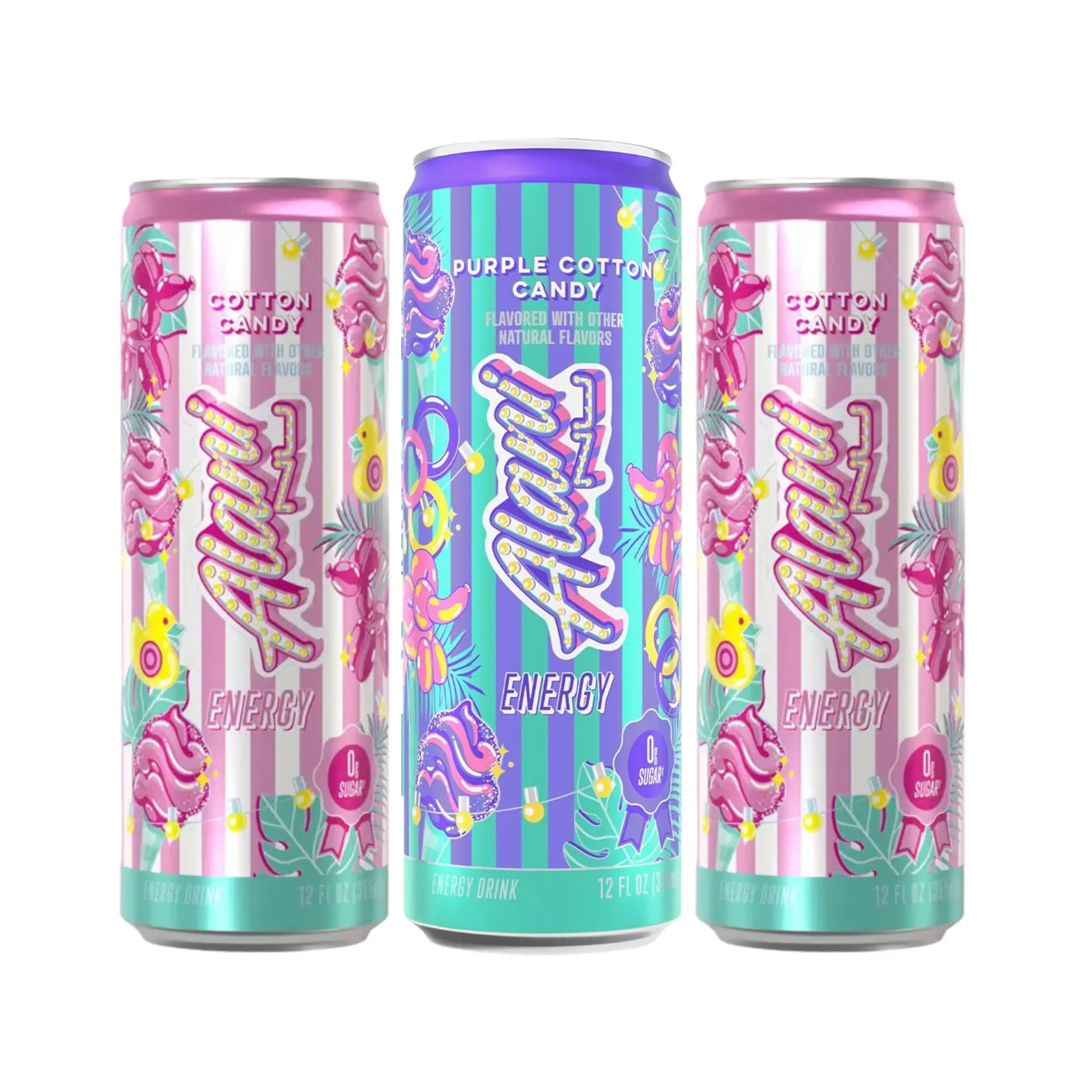 Alani Nu Low Sugar Caffeinated Energy Beverage, Sugar-Free, Low Calorie (10 Calories), 200mg Caffeine, Biotin, B Vitamins, 12 Fl Oz Cans, 6-Pack (3 Purple Cotton Candy, 3 Cotton Candy) - Energy and Focus, Fitness Fuel