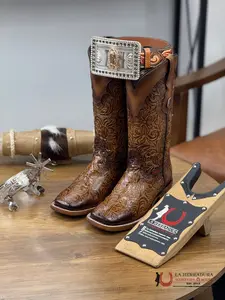 ROCKEM MILA CINCELADO FLOR DE LUZ MIEL COMPLETE HONEY SQUARE TOE BOOTS 425 MILA