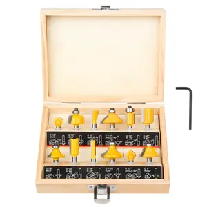 Router Bits Set 1/4 Inch Shank - 12 count 1/4" Tungsten Carbide Router Bits, Woodwork Tools Router Bits Set 1/4 Inch Shank - 12 count 1/4" Tungsten Carbide Router Bits, Woodwork Tools
