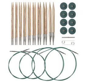 Interchangeable Circular Knitting Needles Set with Green Cables for Knitters – Sunstruck Options