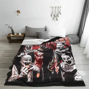 Terrifier 3 Christmas Santa Blanket  Super Soft Funny Plush Bedding Throws For Child Couch Chair Flannel Bedspread Bed Cover