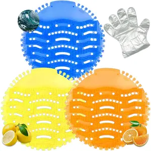 Urinal Screen Deodorizer,  50-Pack Long-Lasting Scents Urinal Cakes ( Breeze, , Orange), Anti-Splash Urinal Screens for Men's Bathrooms in Offices, Churches, Schools, and Restaurants
