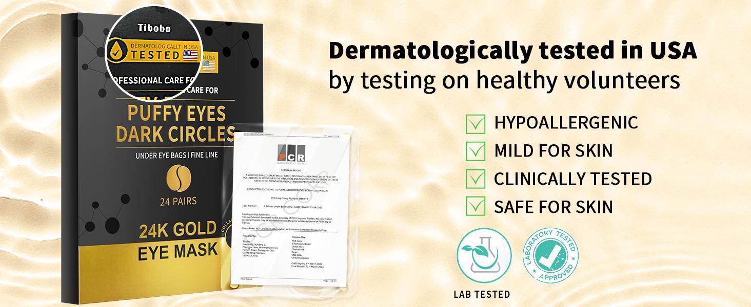 [Tibobo Official] Collagen Golden Faded Eye Patches,24pairs/Box Moisturizing 24k Mask For Youthful Look,Soothing Calming Hyaluronic Moisture Gel Radiant Moisturizer Hydrating Hydrate