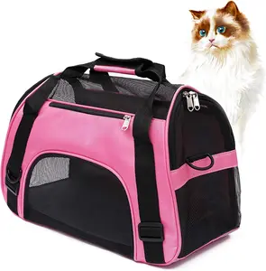 Soft-Sided Pink Cat & Dog Carrier – Airline Approved Pet Travel Bag for Small Cats, Puppies & Small Pets | Lightweight, Comfortable & Portable Design (Small Size) MuchL Inc.
