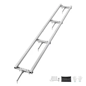 VEVOR Rail Mill Guide System, TikTokShopBlackFriday, 9 ft Milling Guide, 4 Crossbar Kits Chainsaw Mill Rail Guide, Aluminum Adjustable Saw Mill Rail System Work with Chainsaw Mills for Builders and Woodworkers