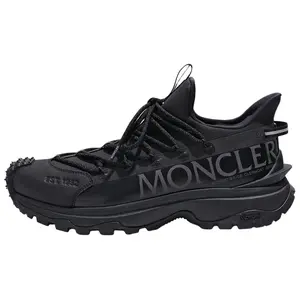 Moncler Men's Round-Toe Lace-Up Low-Top Casual Lifestyle Shoes in Black Trending Shoes, House White Official Shoes to Get / Maison Mihara Verifiable, with credentials and supporting global authentication