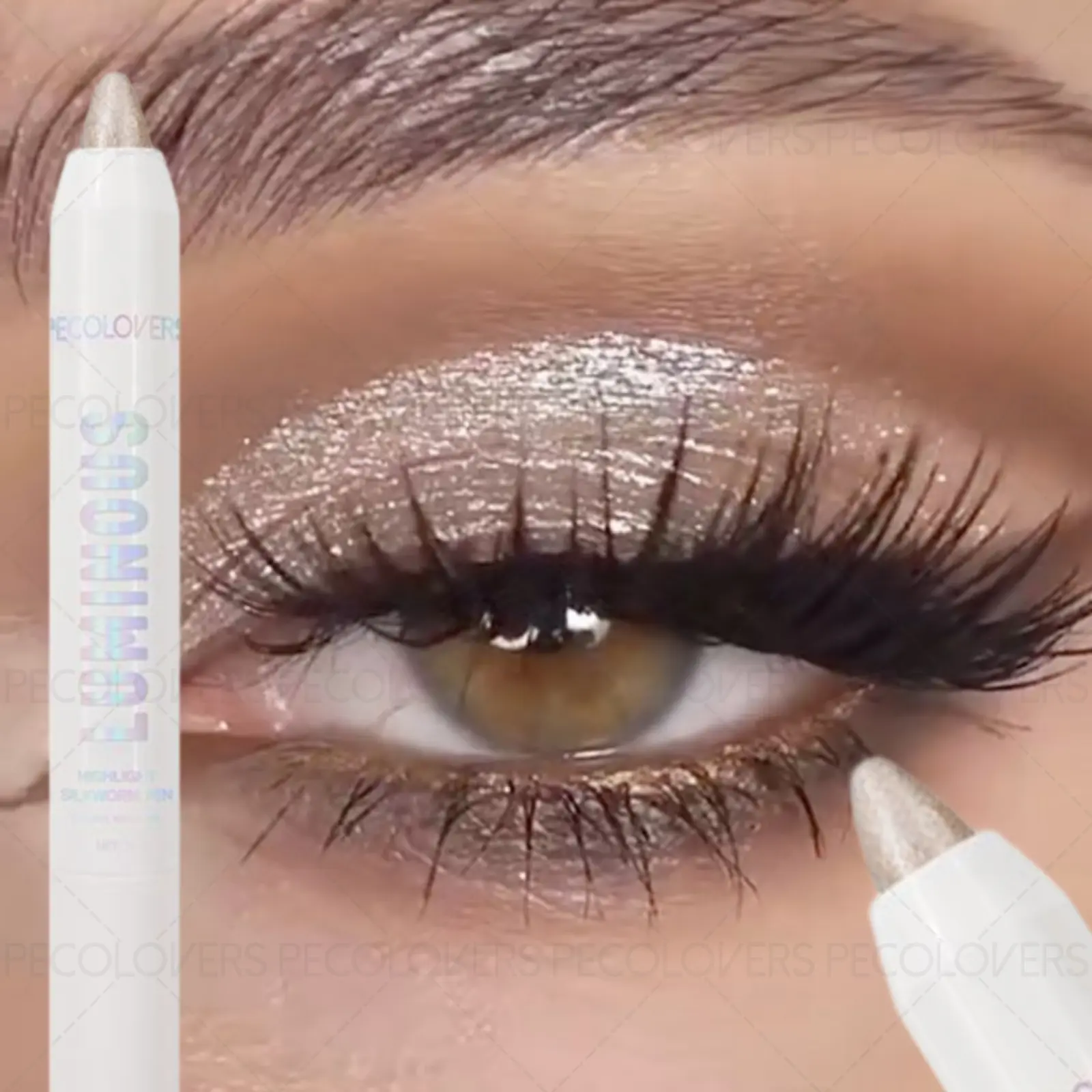 1PC Metallic Eyeshadow Stick, Eyeshadow Pencil Crayon, Luminous Eyeshadow, Pearlescent, Sparkling Water-glow, Brightening and Highlighting Eyeshadow, A Must-have for Lazy Novices, A Perfect Christmas Gift