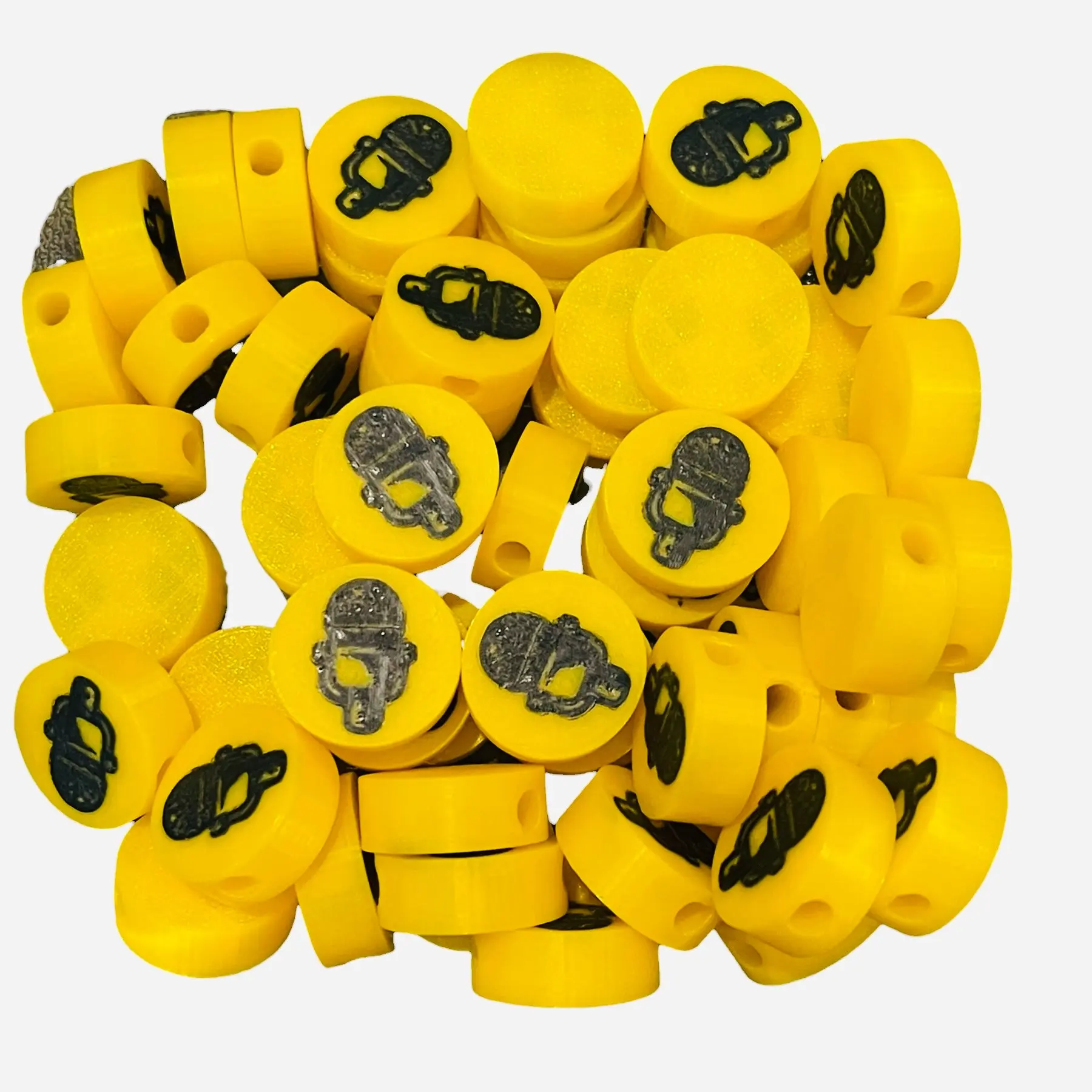 BeadSTASH™ | 3D Printed Yellow Microphone Kandi Beads | Set of 6