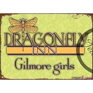 Funny Bathroom Bar Garden Terrace Retro Metal Tin Sign Wall Decoration Dragonfly Inn Gilmore Girls Best Farmhouse Decor Gift for Women Men Friends 8"x12"inch